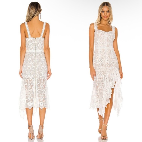 Bronx and Banco bride bridal wedding white boho Tiffany Blanc Dress size medium - Picture 1 of 16